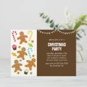 Candy Canes en peperkoek koekjes Vakantie Party Kaart (Staand voorkant)