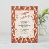 Candy Canes for Christmas Holiday Party Kaart (Staand voorkant)