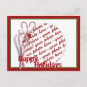 Candy Canes Foto Lijst Briefkaart (Voorkant)