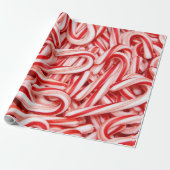 Candy Canes Gift Wrapping Paper Cadeaupapier (Uitgerold)