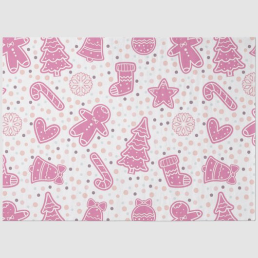 Candy Canes Gingerbread Heren Sterren Kerstmis Tissuepapier (Voorkant)