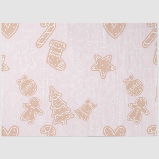 Candy Canes Gingerbread Heren Sterren Kerstmis Tissuepapier (Voorkant)