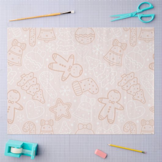 Candy Canes Gingerbread Heren Sterren Kerstmis Tissuepapier (Craft)