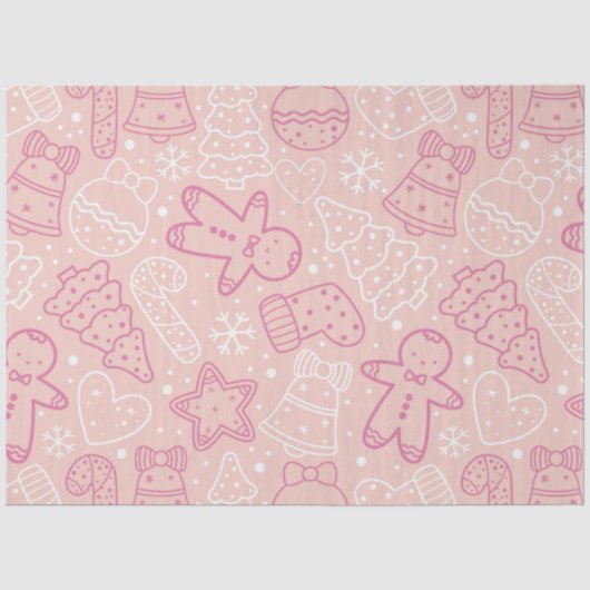 Candy Canes Gingerbread Heren Sterren Kerstmis Tissuepapier (Voorkant)