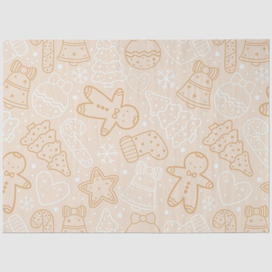 Candy Canes Gingerbread Heren Sterren Kerstmis Tissuepapier (Voorkant)