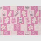 Candy Canes Gingerbread Heren Sterren Kerstmis Tissuepapier (Voorkant)