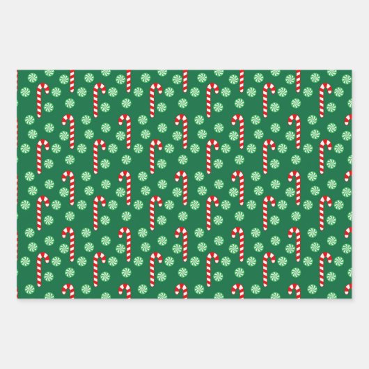 Candy Canes Gingerbread Mannen Stocking Kerstmis Inpakpapier Vel (Voorkant 3)