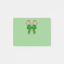 Candy Canes Green Bow Post-it® Notes
