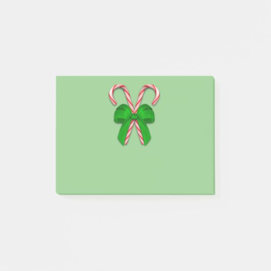 Candy Canes Green Bow Post-it® Notes (Voorkant)