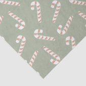 Candy Canes Green Christmas Tissuepapier (Detail)