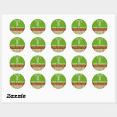Candy Canes groen Snoep Gift Jar Rond Label (Vel)