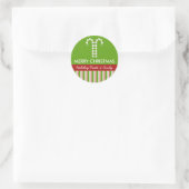 Candy Canes groen Snoep Gift Jar Rond Label (Tas)