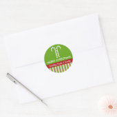 Candy Canes groen Snoep Gift Jar Rond Label (Envelop)