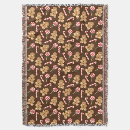 Candy Canes Holiday Pattern Deken (Voorkant Verticaal)