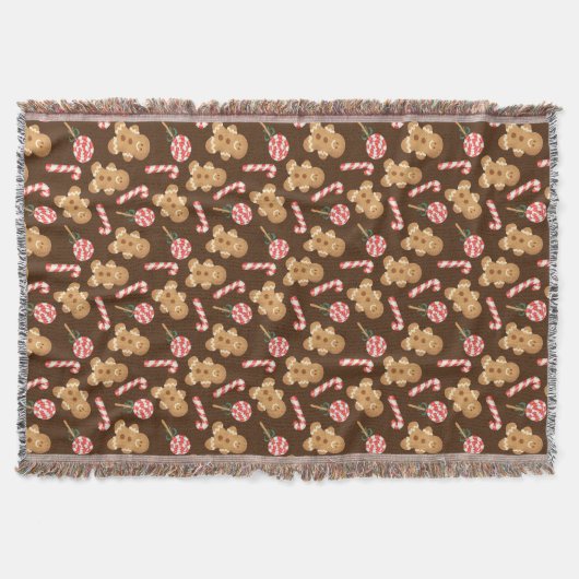 Candy Canes Holiday Pattern Deken (Voorkant)