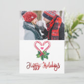 Candy Canes Holly Berry Photo Merry kerst (Staand voorkant)