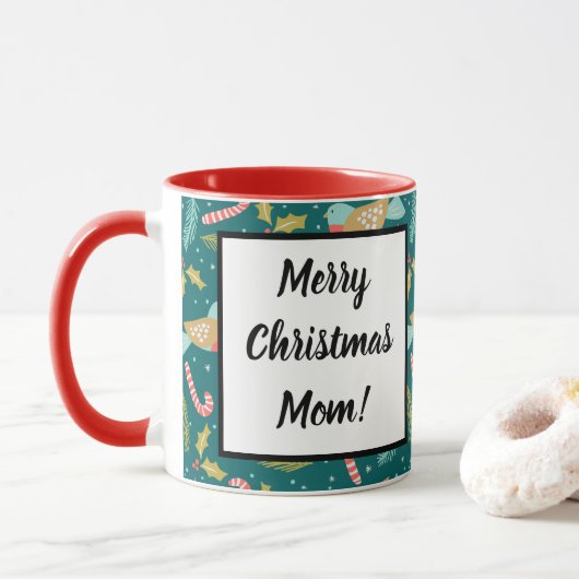 Candy Canes Holly Pine Boughs Birds Mok (Met donut)