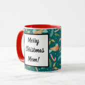 Candy Canes Holly Pine Boughs Birds Mok (Voorkant links)
