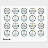 Candy Canes Holly Pine Boughs Birds Ronde Sticker (Vel)