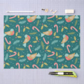 Candy Canes Holly Pine Boughs Birds Tissuepapier (Craft)