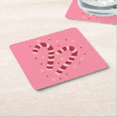 Candy canes kartonnen onderzetters (Schuin)