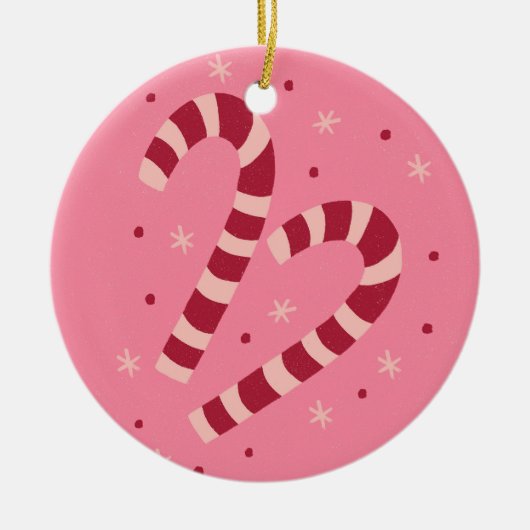 Candy canes keramisch ornament (Voorkant)