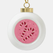 Candy canes keramische bal ornament (Voorkant)