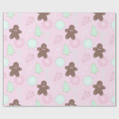 Candy Canes Kerstbomen Ornamenten Kerstmis Cadeaupapier (Vlak)