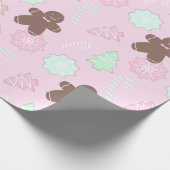 Candy Canes Kerstbomen Ornamenten Kerstmis Cadeaupapier (Hoek)