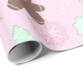 Candy Canes Kerstbomen Ornamenten Kerstmis Cadeaupapier (Rol Hoek)