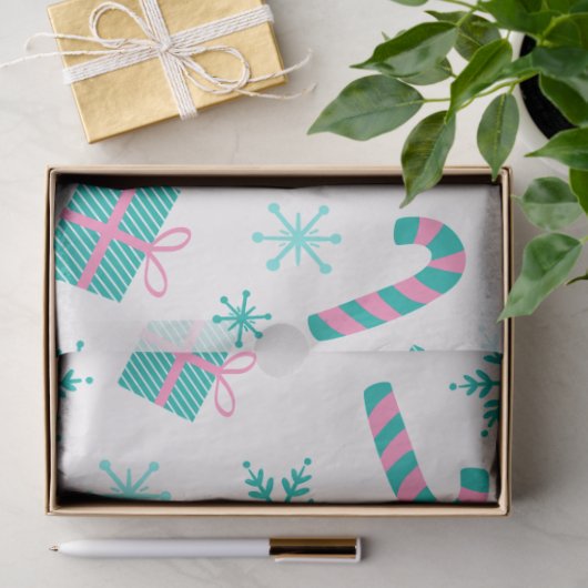 Candy Canes Kerstcadeaus Sneeuwvlokken Kerstmis Tissuepapier (Geschenk)