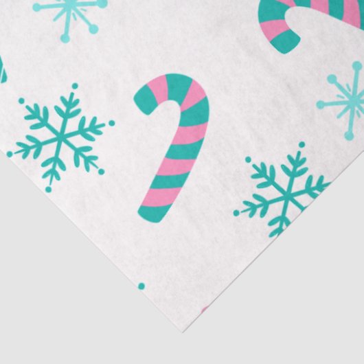 Candy Canes Kerstcadeaus Sneeuwvlokken Kerstmis Tissuepapier (Detail)