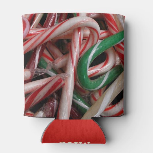 Candy Canes kerstfeestay White Green en Red Blikjeskoeler (Achterkant)
