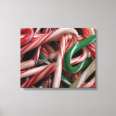 Candy Canes kerstfeestay White Green en Red Canvas Afdruk (Voorkant)