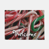 Candy Canes kerstfeestay White Green en Red Deurmat (Voorkant)