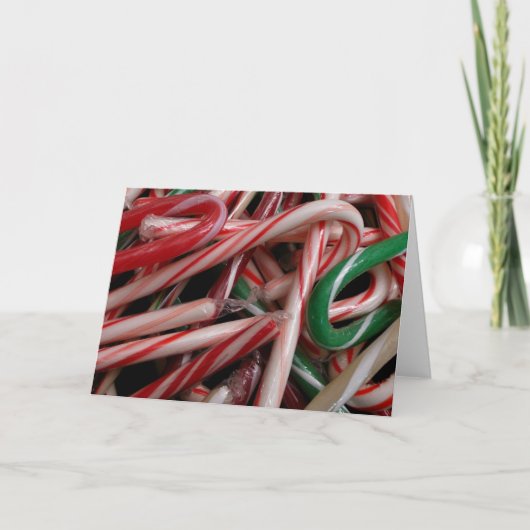 Candy Canes kerstfeestay White Green en Red Feestdagen Kaart (Voorkant)