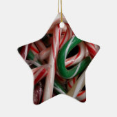 Candy Canes kerstfeestay White Green en Red Keramisch Ornament (Rechts)