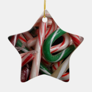Candy Canes kerstfeestay White Green en Red Keramisch Ornament