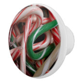 Candy Canes kerstfeestay White Green en Red Keramische Knop (Rechts)