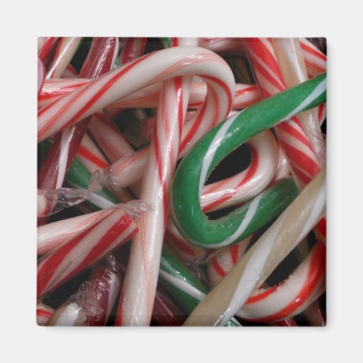 Candy Canes kerstfeestay White Green en Red Magneet (Voorkant)