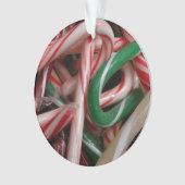Candy Canes kerstfeestay White Green en Red Ornament (voorkant)