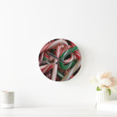 Candy Canes kerstfeestay White Green en Red Ronde Klok (Huis)