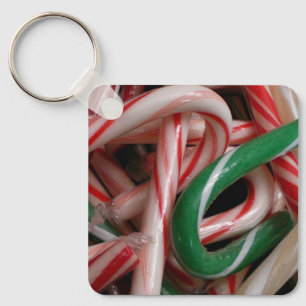 Candy Canes kerstfeestay White Green en Red Sleutelhanger