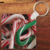 Candy Canes kerstfeestay White Green en Red Sleutelhanger (Achterkant)