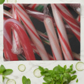 Candy Canes kerstfeestay White Green en Red Theedoek (Gevouwen)
