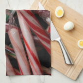 Candy Canes kerstfeestay White Green en Red Theedoek (Quarter Fold)