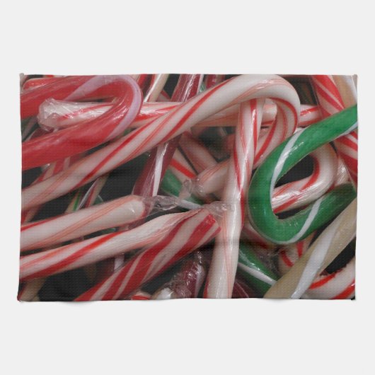 Candy Canes kerstfeestay White Green en Red Theedoek (Horizontaal)