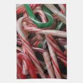 Candy Canes kerstfeestay White Green en Red Theedoek (Verticaal)