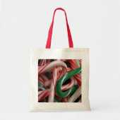 Candy Canes kerstfeestay White Green en Red Tote Bag (Voorkant)