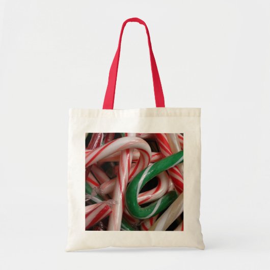 Candy Canes kerstfeestay White Green en Red Tote Bag (Voorkant)